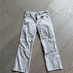 AG Adriano Goldschmied Cream Crop Jeans